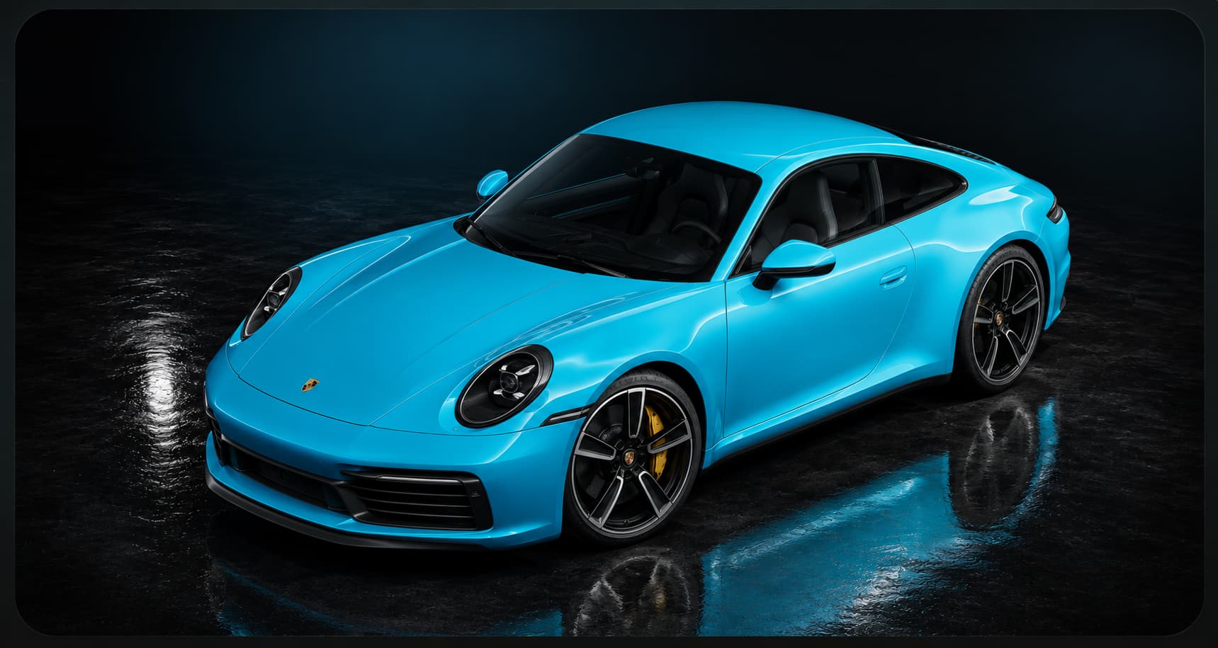 Voiture sportive bleue préparée par Le Comptoir du Detailing à Dardilly
